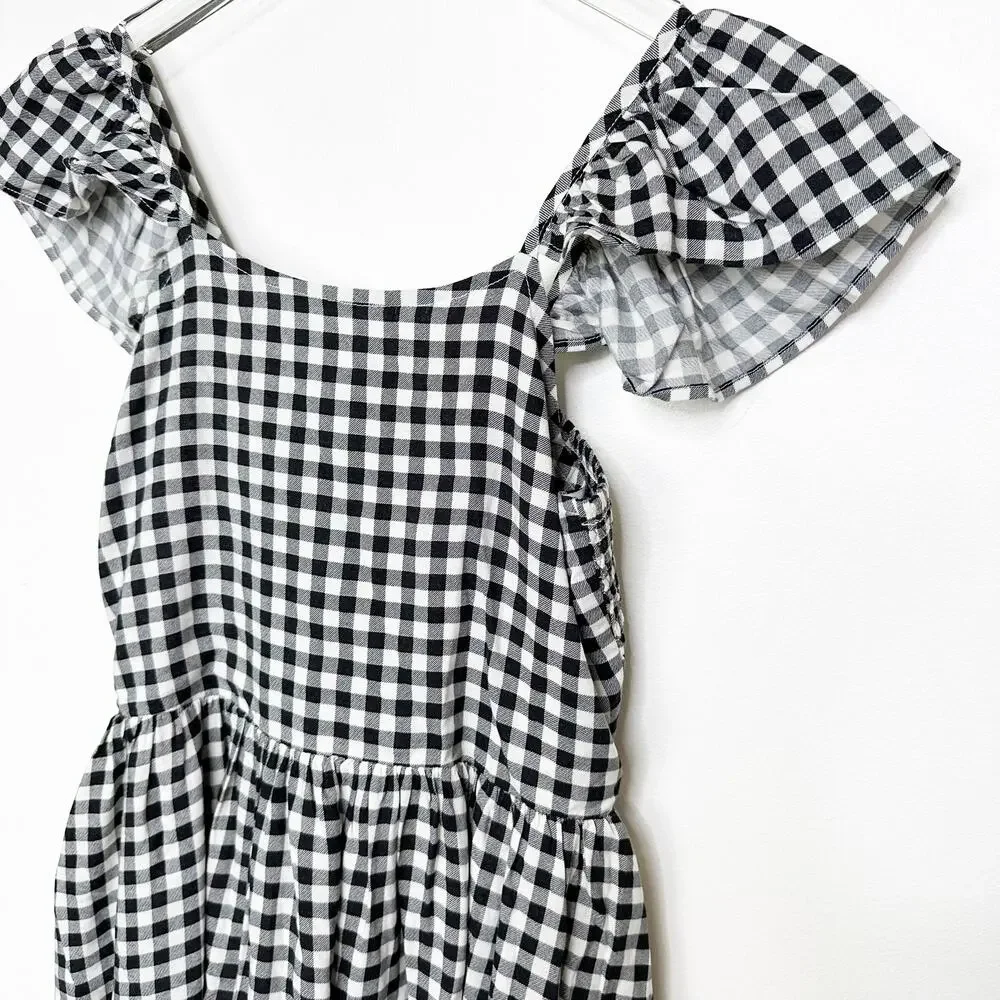 Nordstrom Little Girls Black and White Checkered Dress 8/10